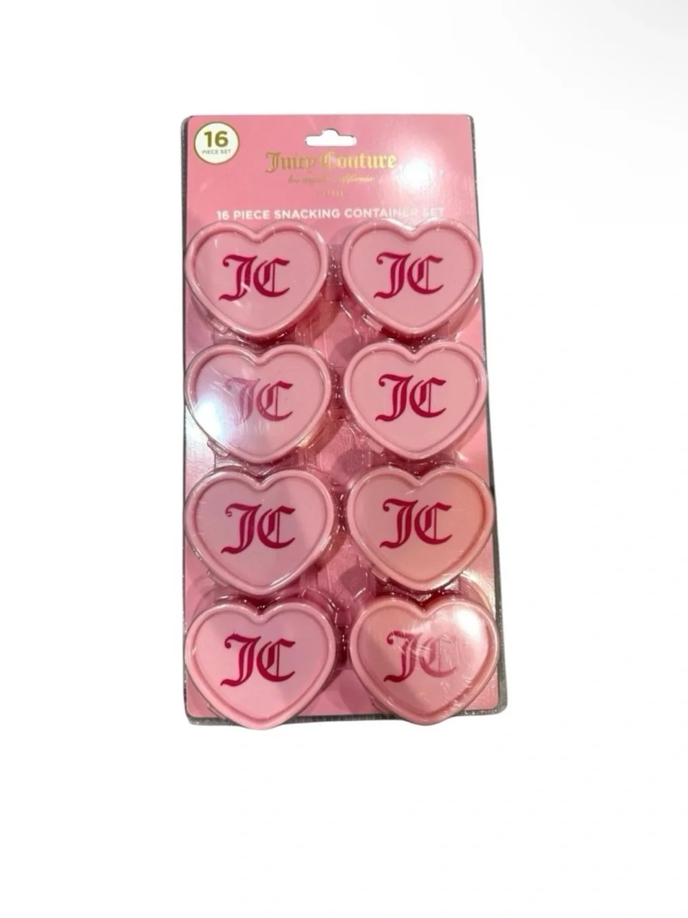 Juicy Couture Pink Heart Snack Containers - 16pc Set